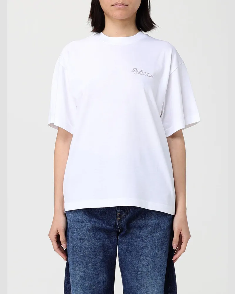 Barbour T-shirt damen Weiß