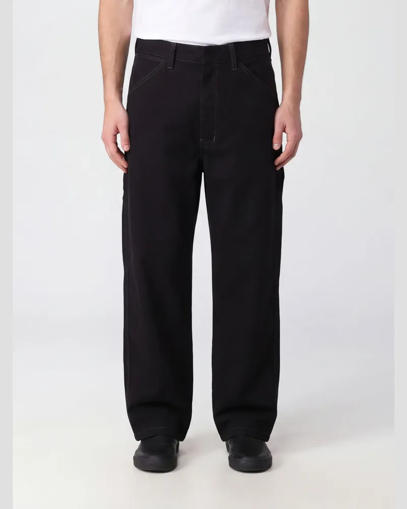 Christophe Lemaire Wide-Leg-Jeans aus Baumwolldenim mit mittlerer Leibhöhe und Fünf-Taschen-Design Schwarz