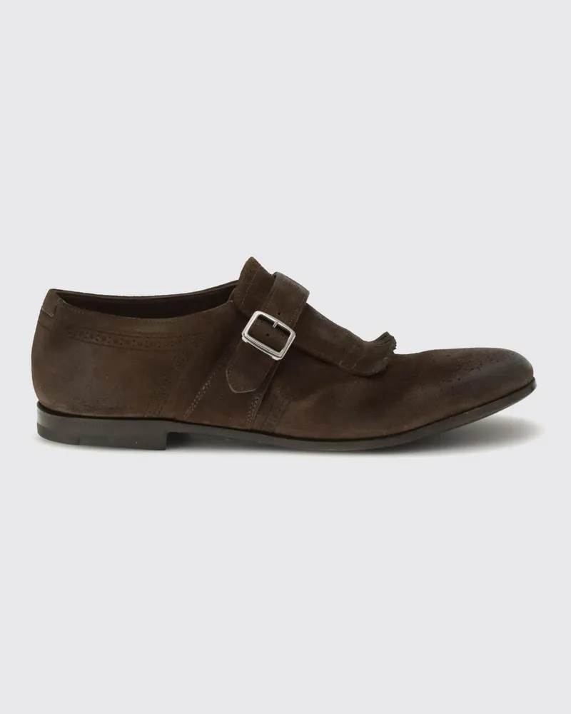Church's Shanghai Monk Strap aus Wildleder mit Brogue-Muster Tabak