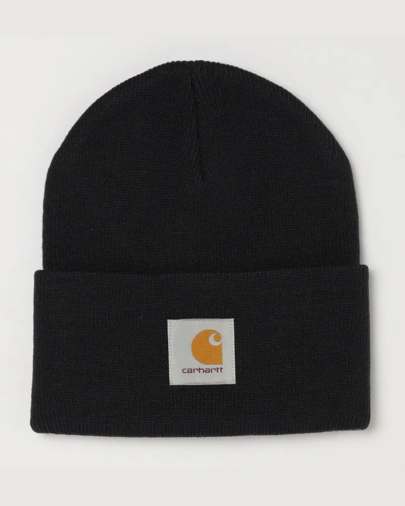 Carhartt WIP Acryl-Beanie mit gesticktem Logo und Umschlag Navy
