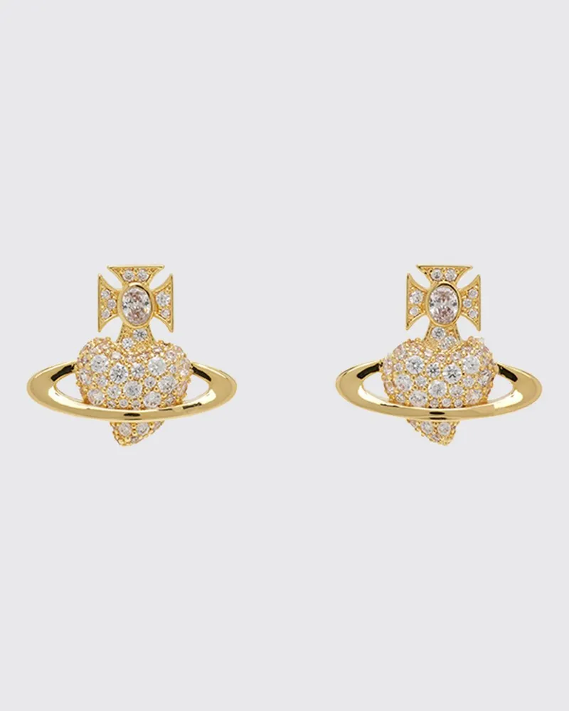 Vivienne Westwood Orb-Logo Ohrstecker aus Messing mit Kristallbesatz Gold