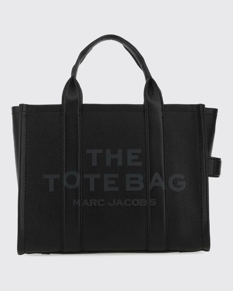 Marc Jacobs The Medium Tote Bag von aus genarbtem Leder mit Logo-Print Schwarz