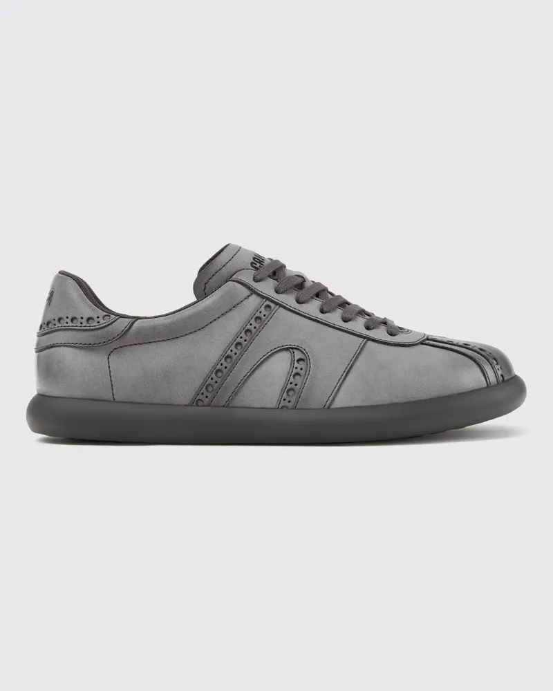 Camper Twins Sneakers aus Kalbsleder mit Brogue-Details und tonalem Logo Grau