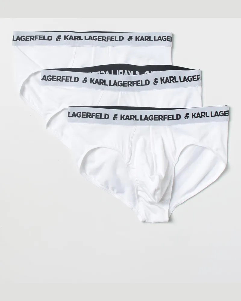 Karl Lagerfeld Set mit 3 Slips aus Bio-Baumwolle Weiß