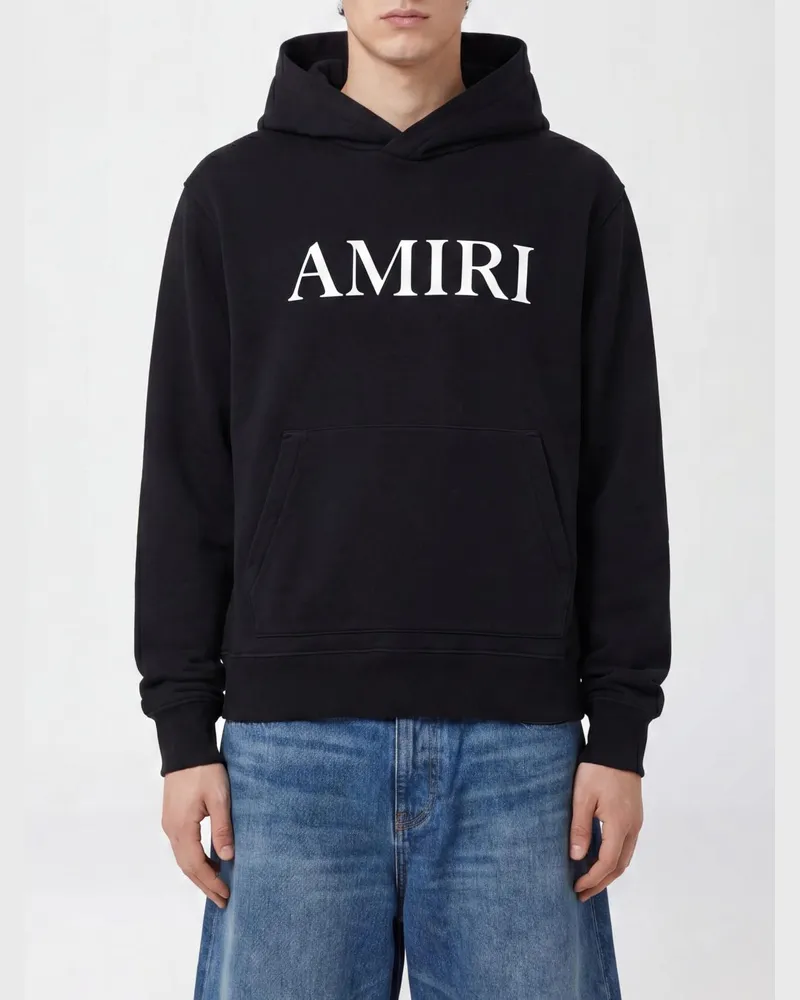 Amiri Relaxed-Fit Hoodie aus Baumwolle mit Kontrast-Logo Schwarz