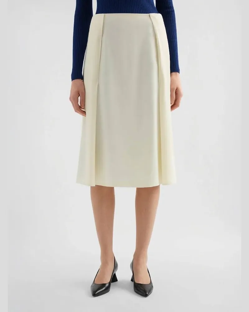 Jil Sander Hoch taillierter Crêpe-Midi-Bleistiftrock mit seitlichem Reißverschluss Gelb