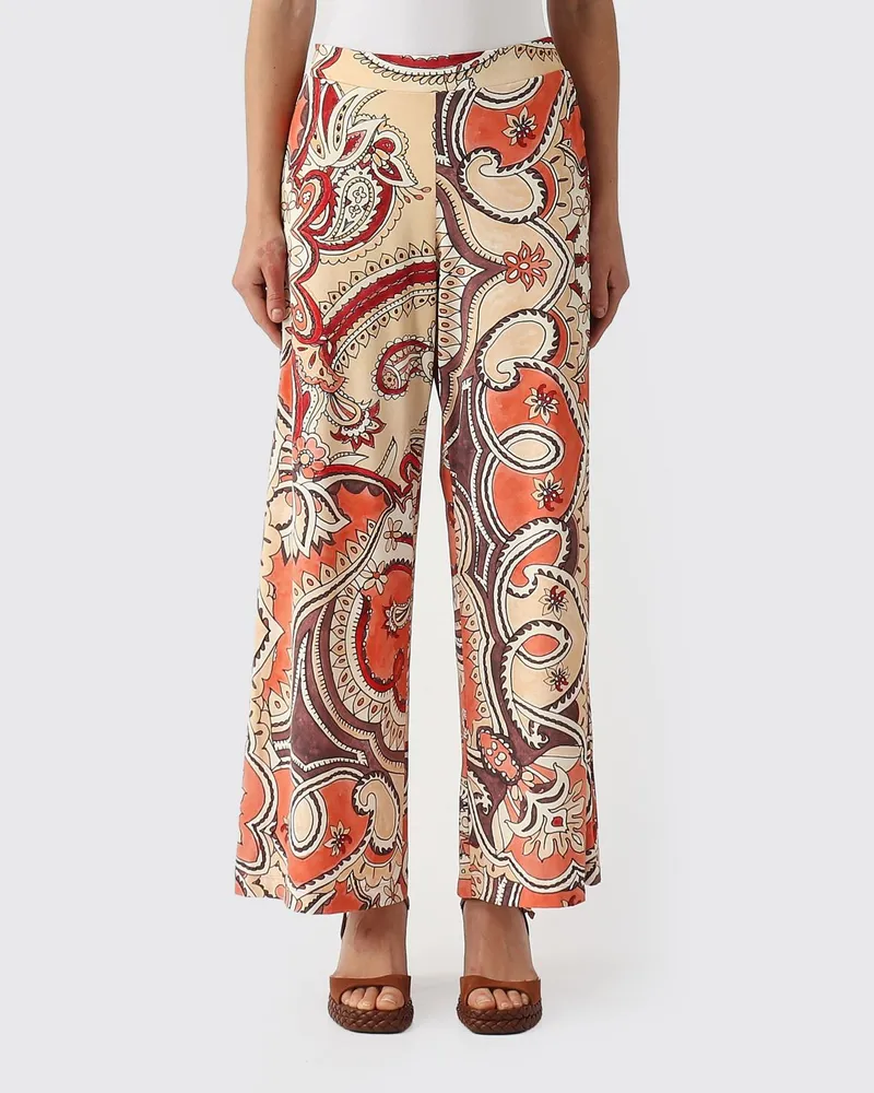 Maliparmi Weite Jerseyhose mit Print Lachs