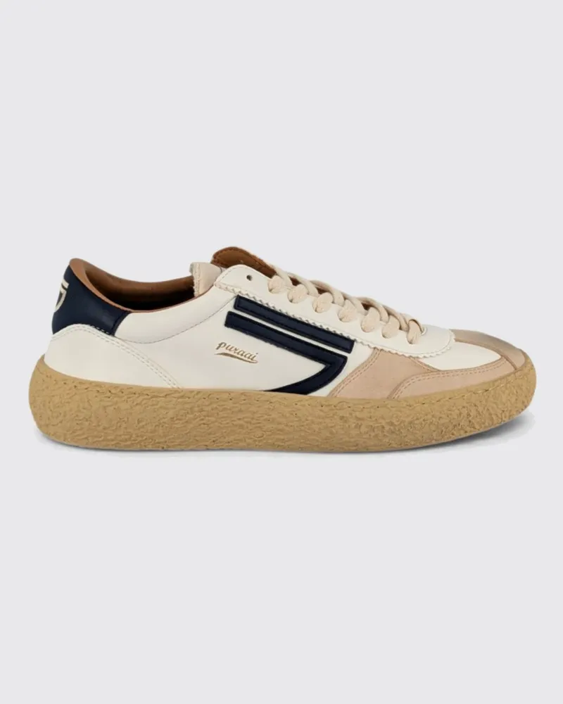 Puraai 1.01 Vintage Vegane Leder-Sneakers Weiss