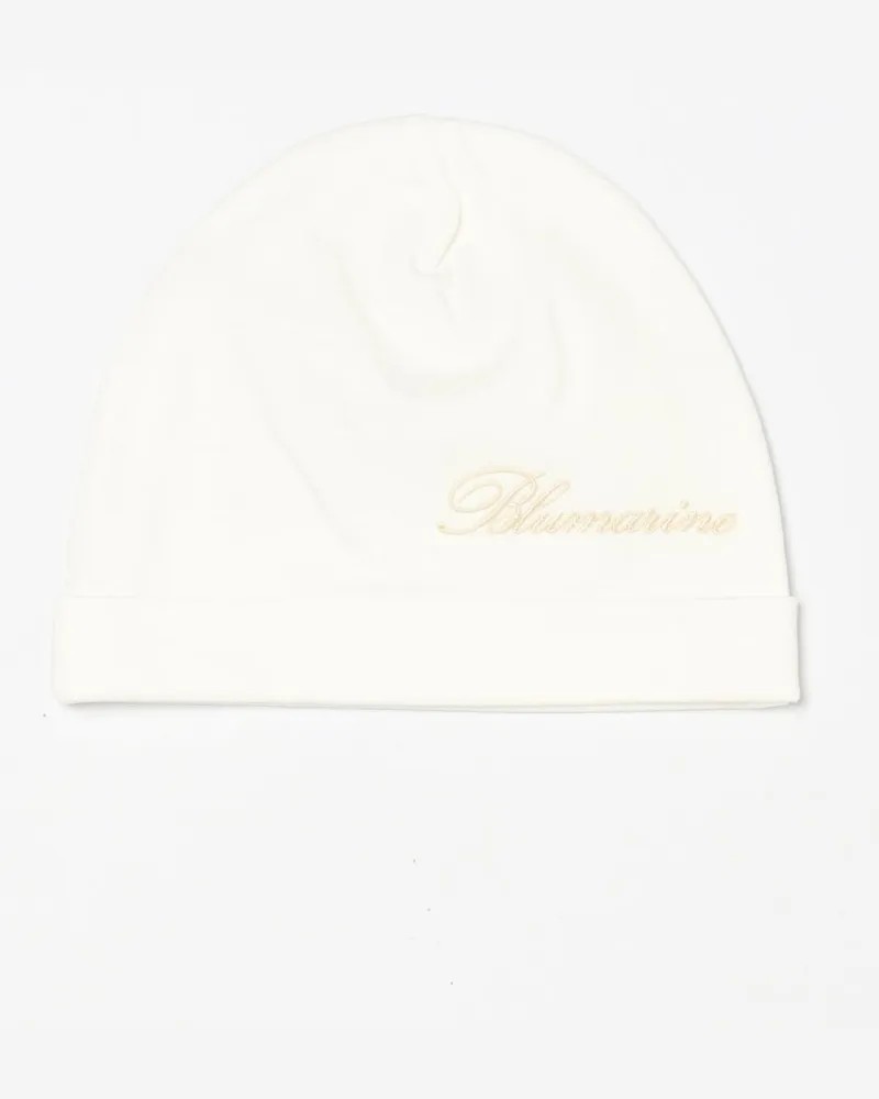 Blumarine Baumwollhut mit gesticktem Logo Cream