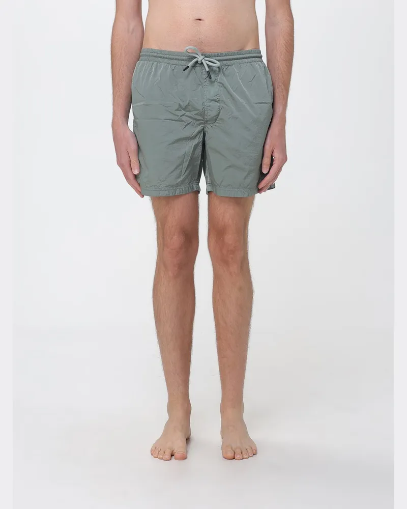 Blauer Nylon-Badeanzug mit Kordelzug Olive