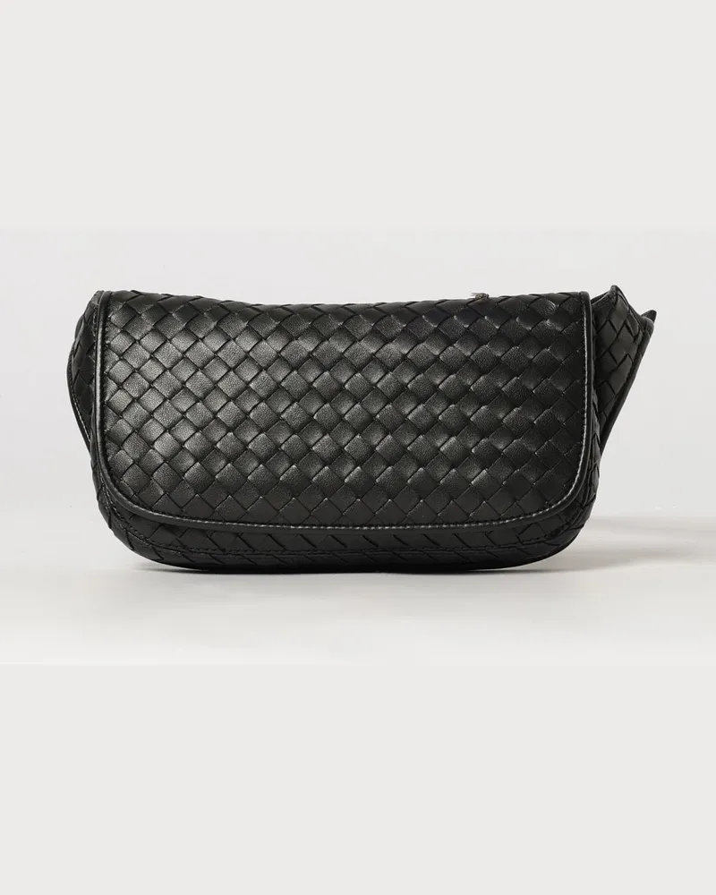 Bottega Veneta Veneto Schulter-Gürteltasche aus Intrecciato-Lammleder Schwarz