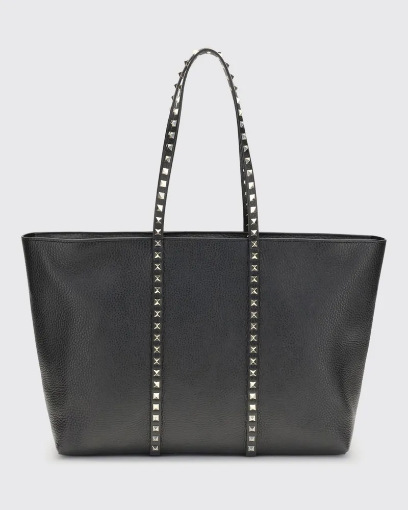 Valentino Garavani Rockstud Tasche aus genarbtem Leder Schwarz
