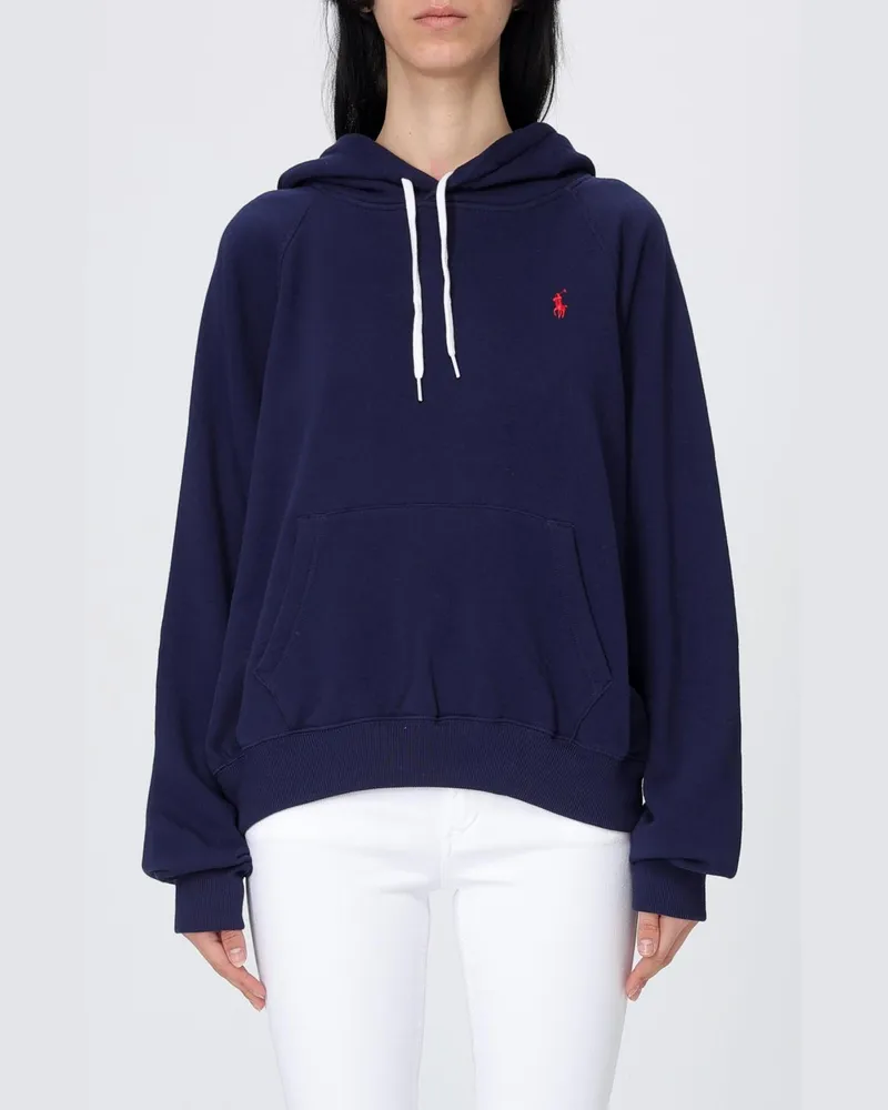 Ralph Lauren Kapuzenpullover aus Baumwollmischung mit Pony-Logo Navy