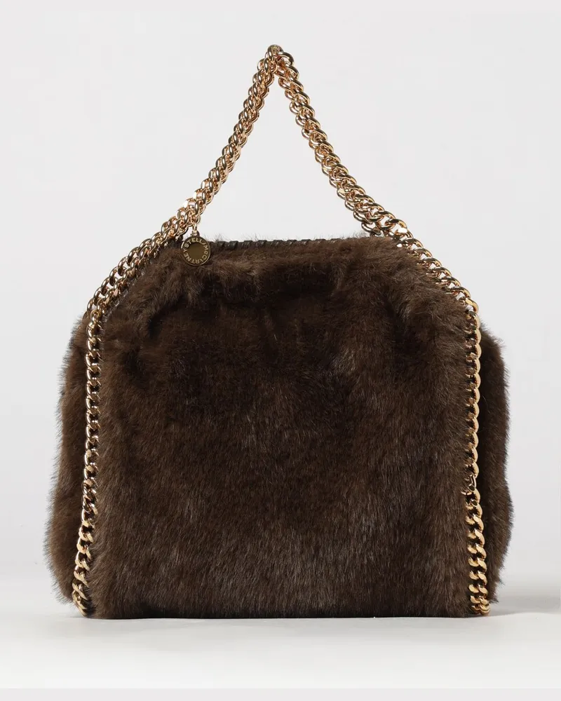 Stella McCartney Kleine Falabella Tragetasche aus Kunstpelz Dark