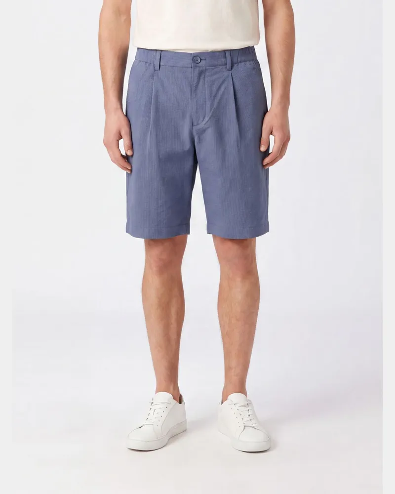Herno Chino-Shorts aus Crêpe mit Gürtelschlaufen Hellblau
