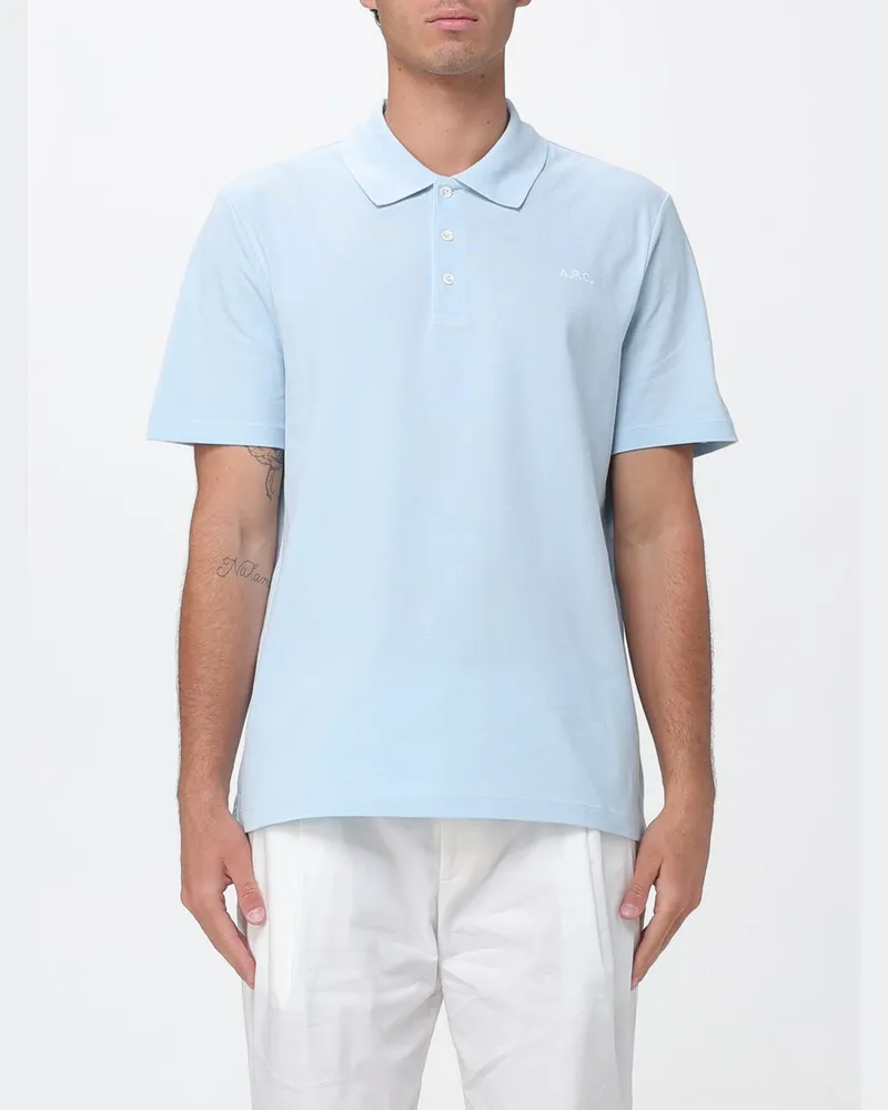 A.P.C. Basic Baumwollpolo mit Logo Navy
