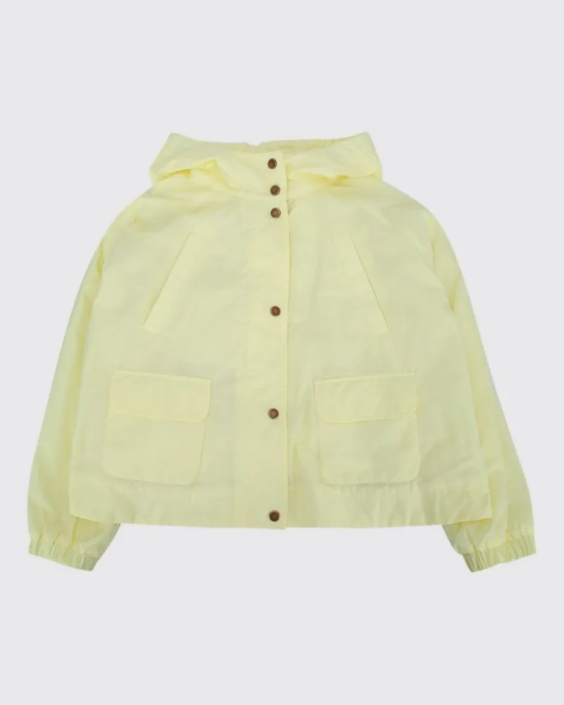 Moncler Suher Jacke für Jungen aus technischem Nylon mit Kapuze und elastischen Bündchen Gelb