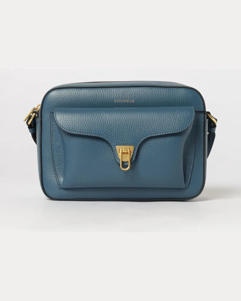 Coccinelle Beat Tasche aus genarbtem Leder Blau
