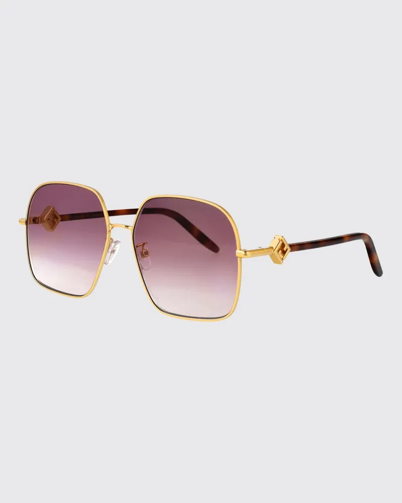 Fendi Übergroße quadratische Sonnenbrille aus Metall mit FF-Monogramm Braun