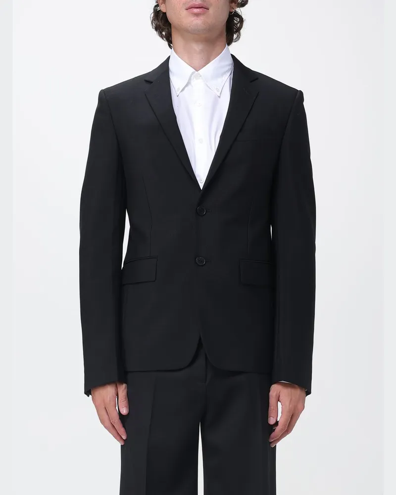 Fendi Schmal geschnittener Einreiher-Blazer aus Woll-Mohair-Mischung Schwarz