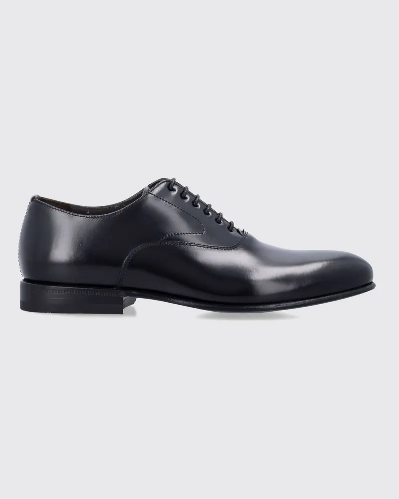 Green George Oxford-Schuhe aus gebürstetem Leder mit spitzer Kappe Schwarz