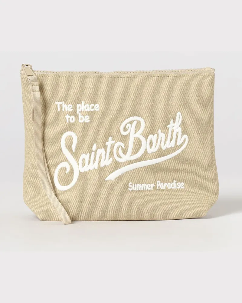 MC2 Saint Barth Aline Clutch aus Baumwoll-Mischgewebe Beige