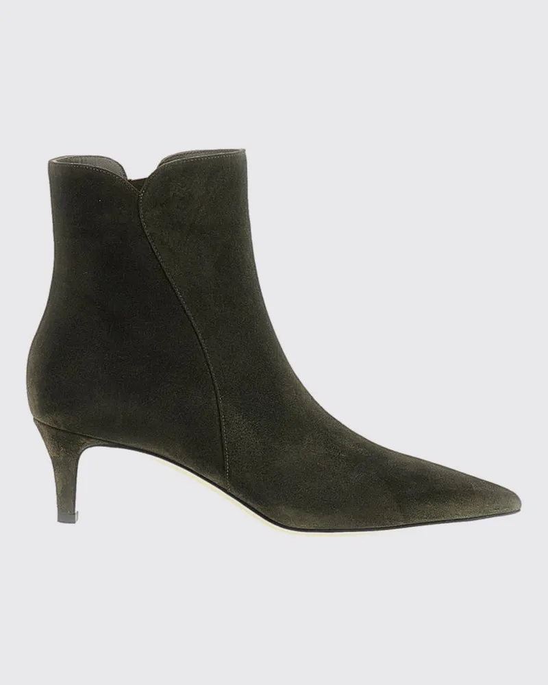 Gianvito Rossi Levy Wildleder-Stiefeletten mit mandelförmiger Spitze und Stiletto-Absatz Grün