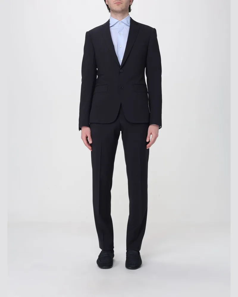Emporio Armani Einreihiger Anzug aus Schurwolle Navy