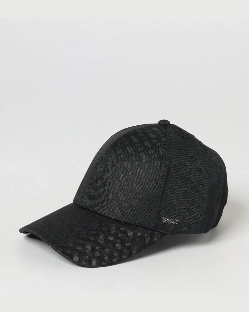 HUGO BOSS Baseballkappe aus Polyester mit Allover-Jacquard-Logo Schwarz