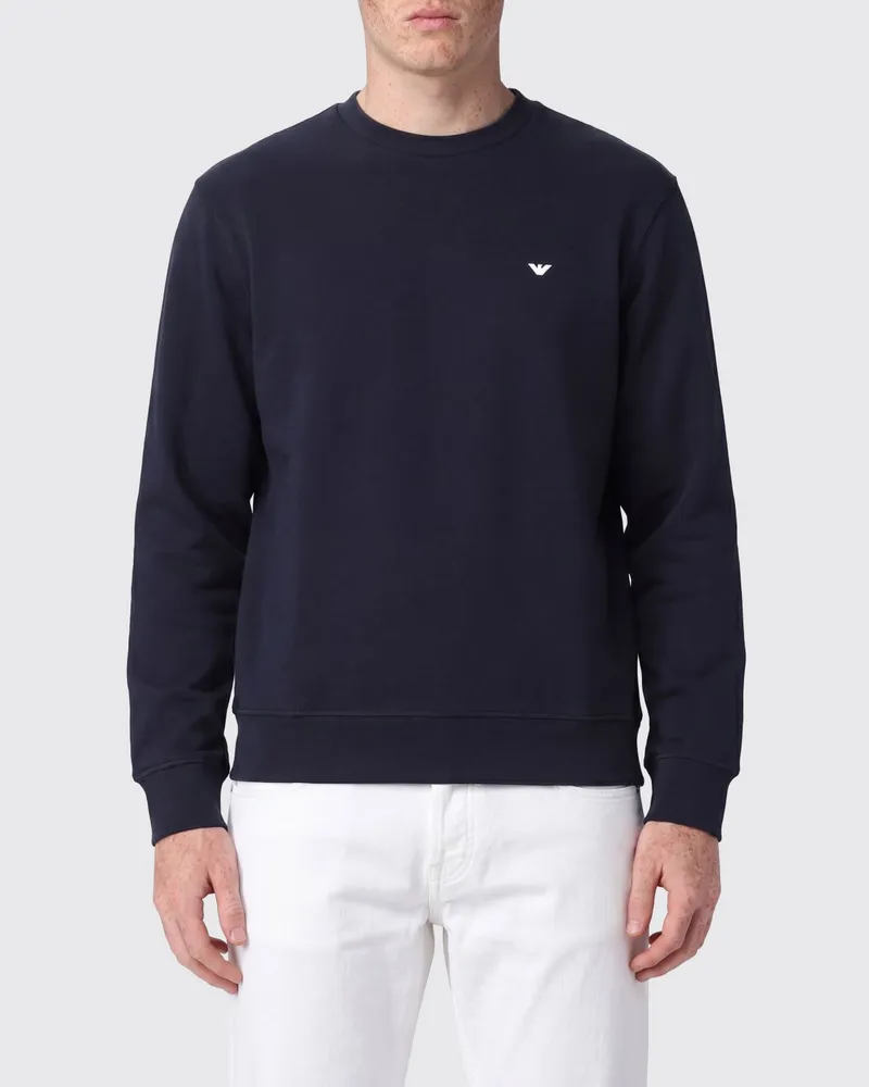 Emporio Armani Rundhals-Sweatshirt mit Logo Blau