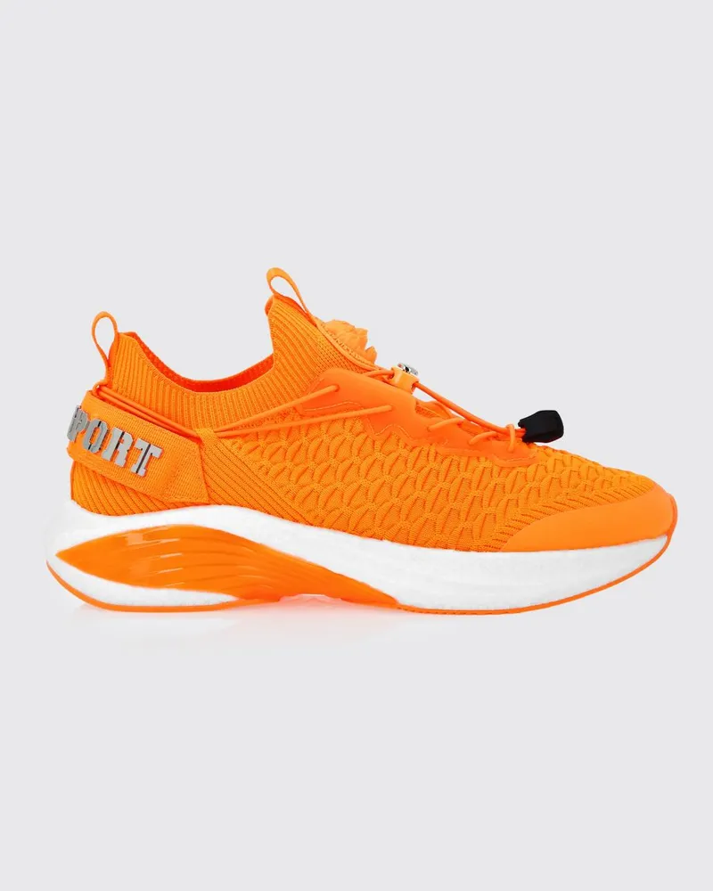 Philipp Plein Sneakers aus Häkelstrick Orange