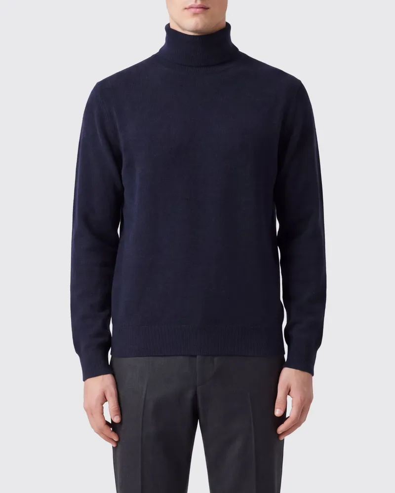 Brioni Rollkragenpullover aus Kaschmir- und Wollmischung mit Rippbündchen Navy