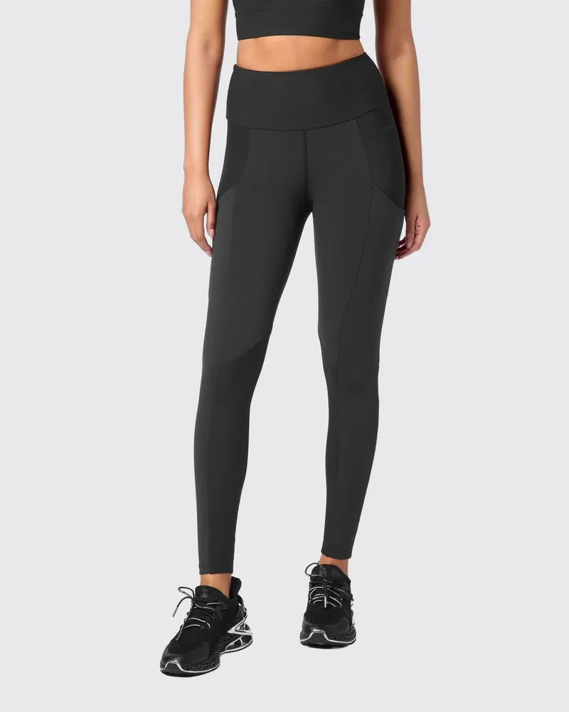 Philipp Plein Hoch taillierte Skinny-Fit-Sportleggings aus technischem Stretch-Gewebe Schwarz