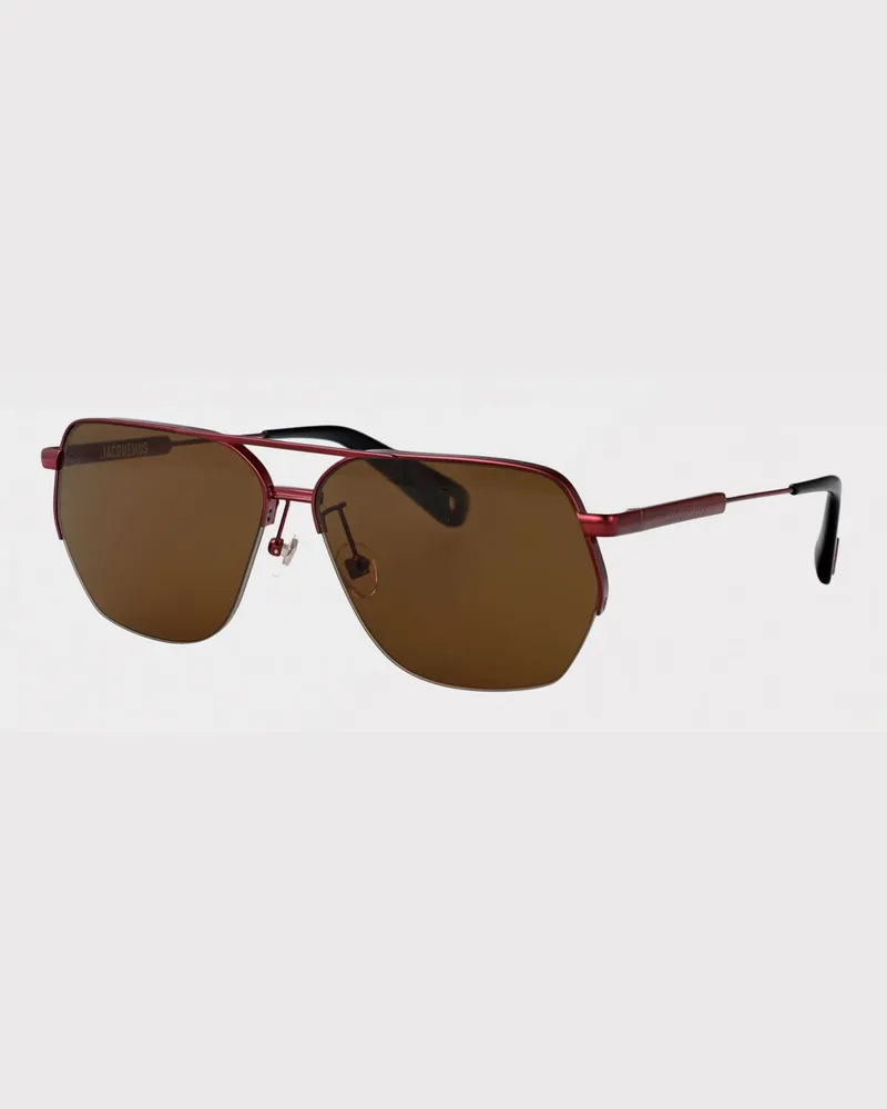Jacquemus Sonnenbrillen herren Burgunderrot