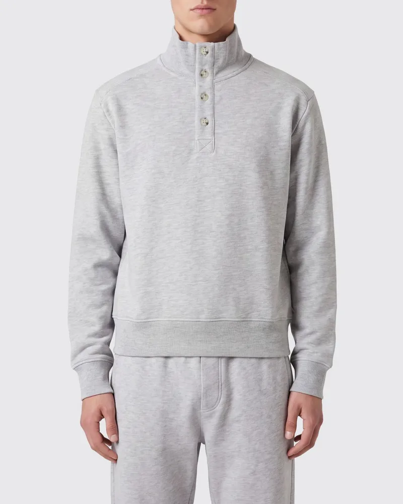 Entire Studios Rundhals-Sweatshirt aus Baumwolle mit Teilknopfleiste Grau
