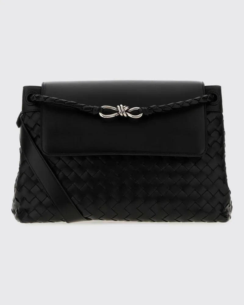 Bottega Veneta Mittlere Andiamo Schultertasche von aus Intrecciato-Kalbsleder Schwarz