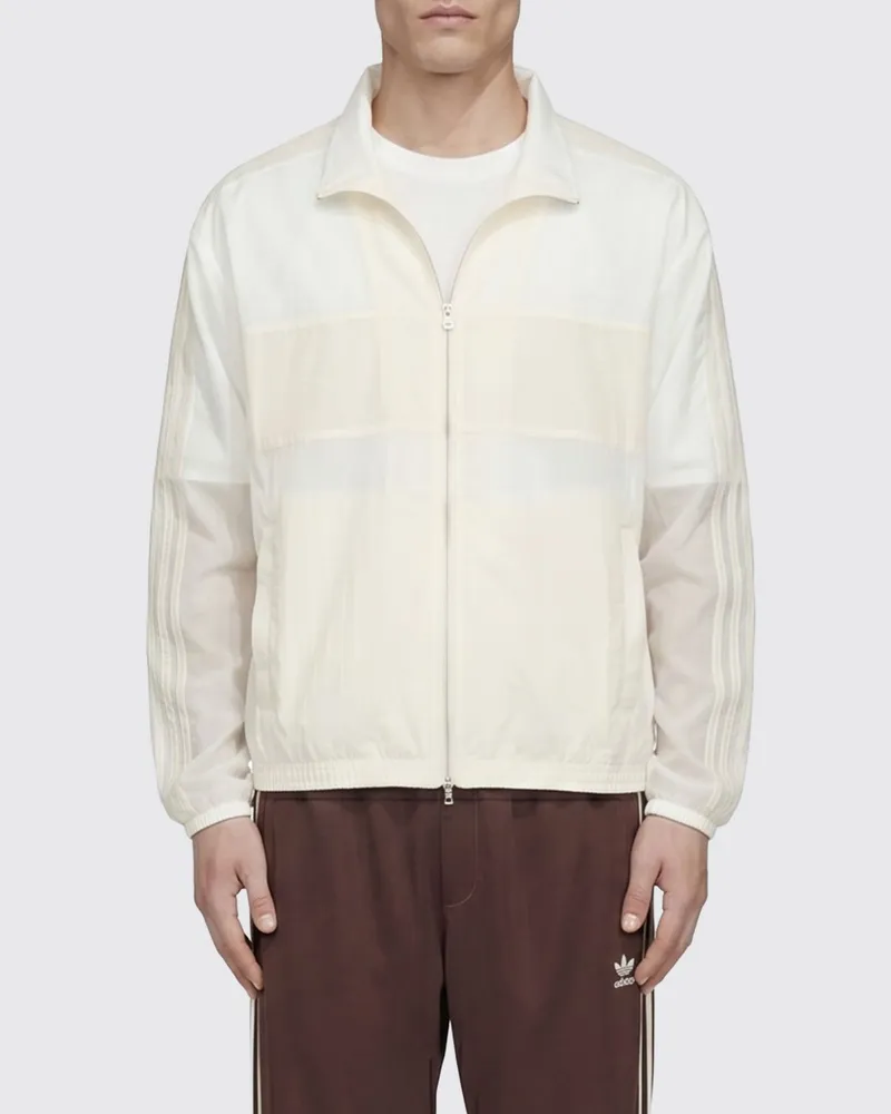 adidas Windjacke aus recyceltem Nylon mit Stehkragen von Beige
