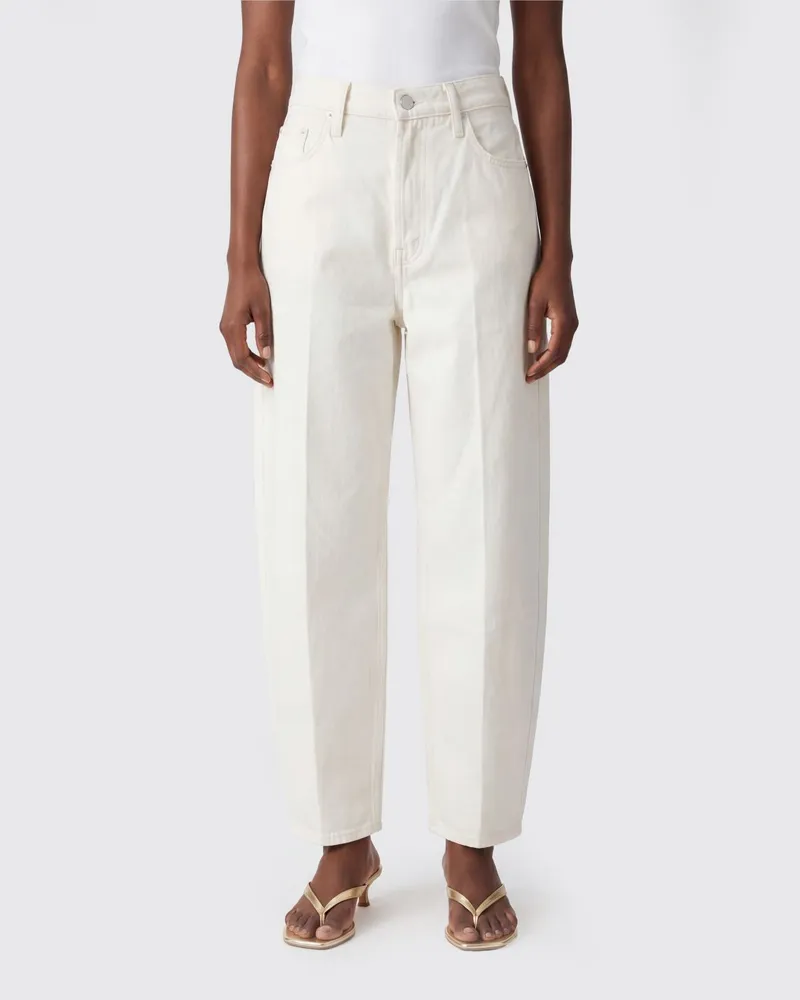 Mother High-Waist Wide-Leg-Jeans aus Baumwolldenim im Five-Pocket-Design Weiß