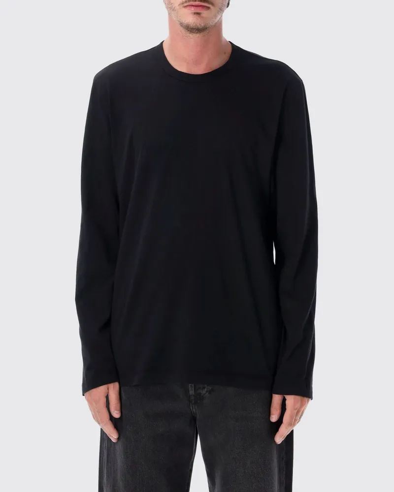 James Perse Langarm-T-Shirt aus Baumwolle mit Rundhalsausschnitt Schwarz