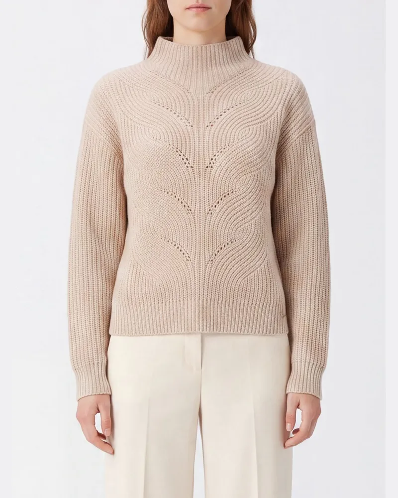 Herno Rollkragenpullover aus reiner Wolle mit überschnittenen Schultern und Trichterkragen Gelb