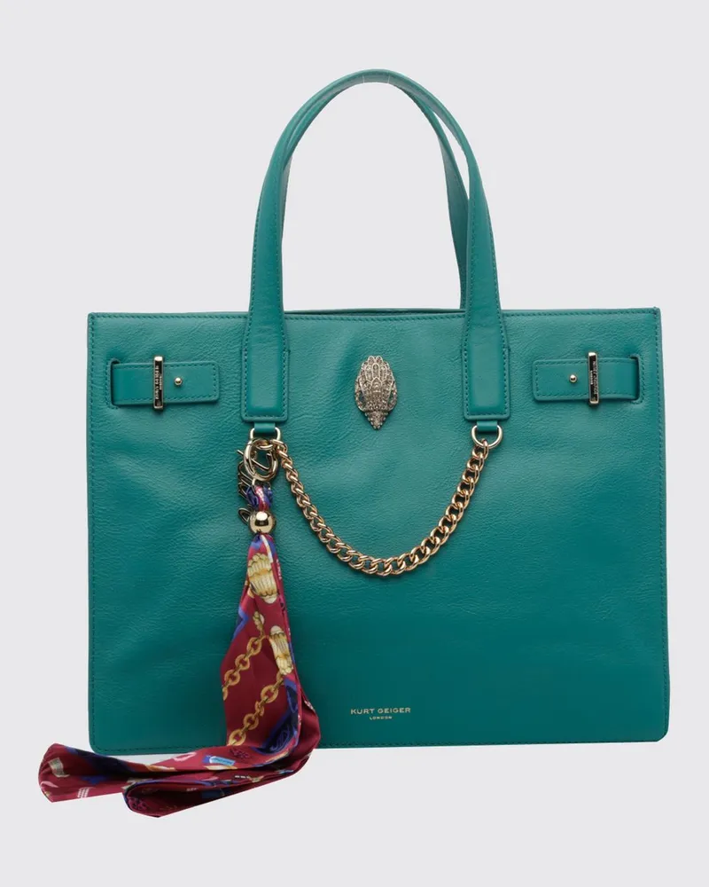 Kurt Geiger Sloane Handtasche aus Leder mit Riemen und Strasssteinen Grün