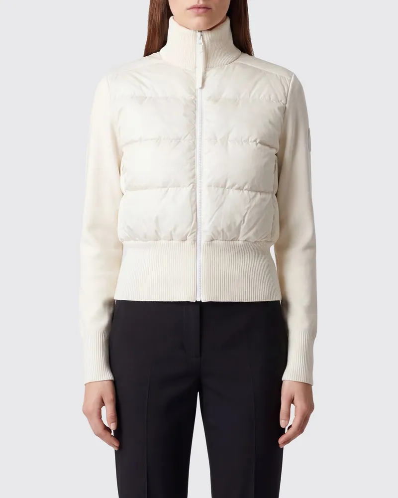Canada Goose Kurze Stepp-Daunenjacke HyBridge® aus Nylon mit hohem Kragen Cream