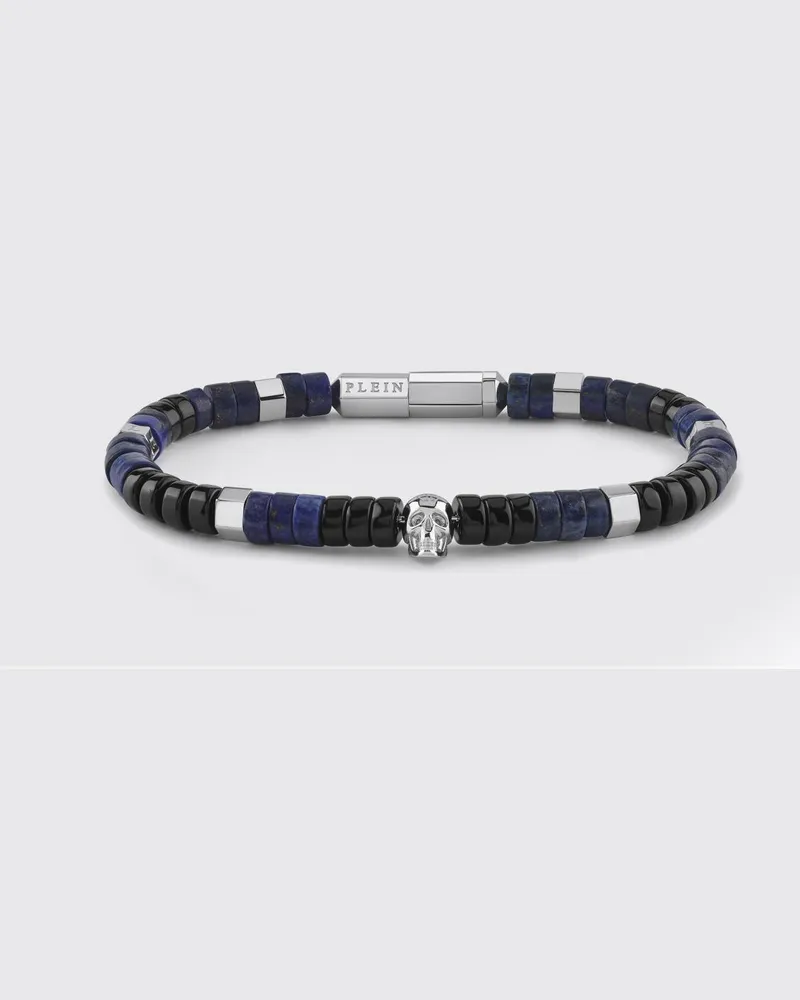 Philipp Plein Metallarmband mit Kristallen und Totenkopf-Applikation Schwarz