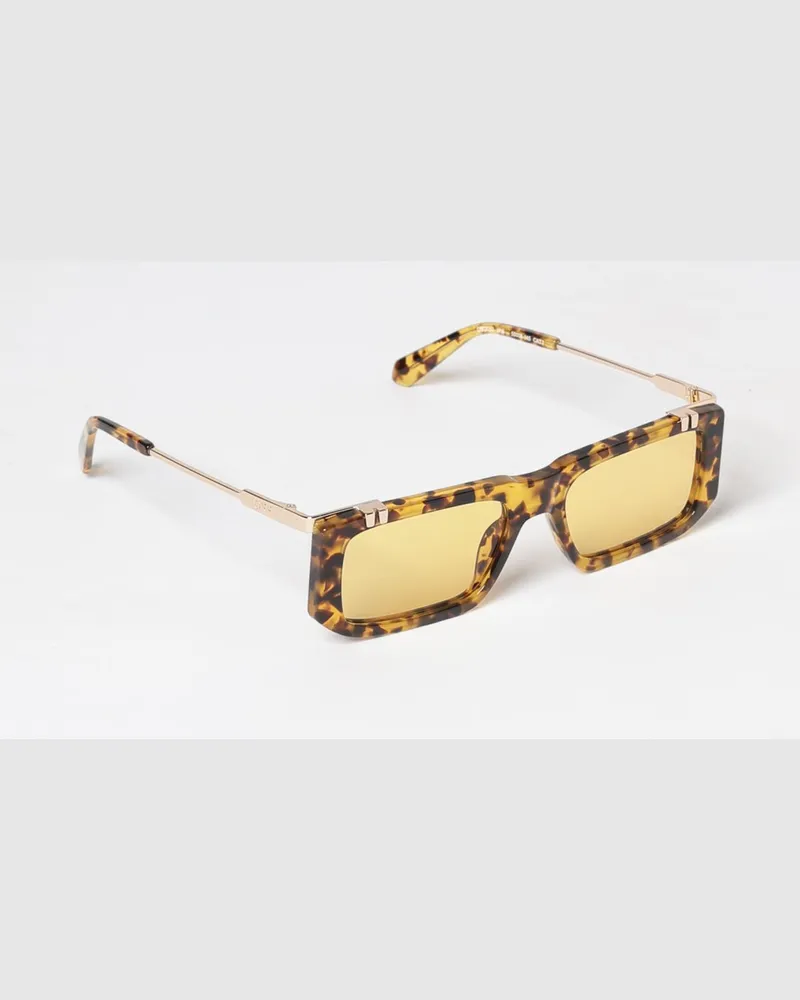 OFF-WHITE Eckige Sonnenbrille von aus Acetat und Metall mit dunklen Gläsern Gelb