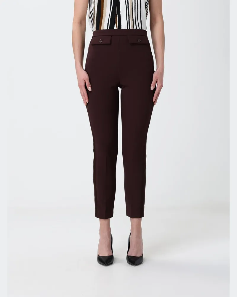 Elisabetta Franchi Slim-Fit-Hose aus Stretch-Crêpe Kakao