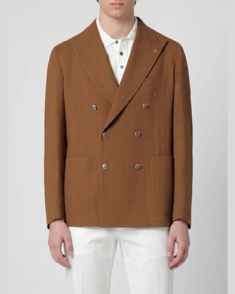 Tagliatore Zweireihiger Blazer aus Schurwolle Braun