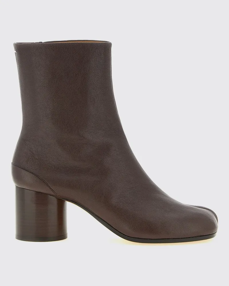 Maison Margiela Tabi-Stiefeletten aus Lammleder mit zylindrischem Absatz Dark