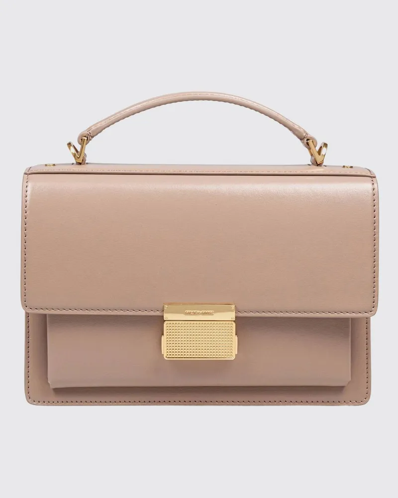 Golden Goose Venezia Mini-Handtasche aus Leder mit laminiertem Logo Kaffee