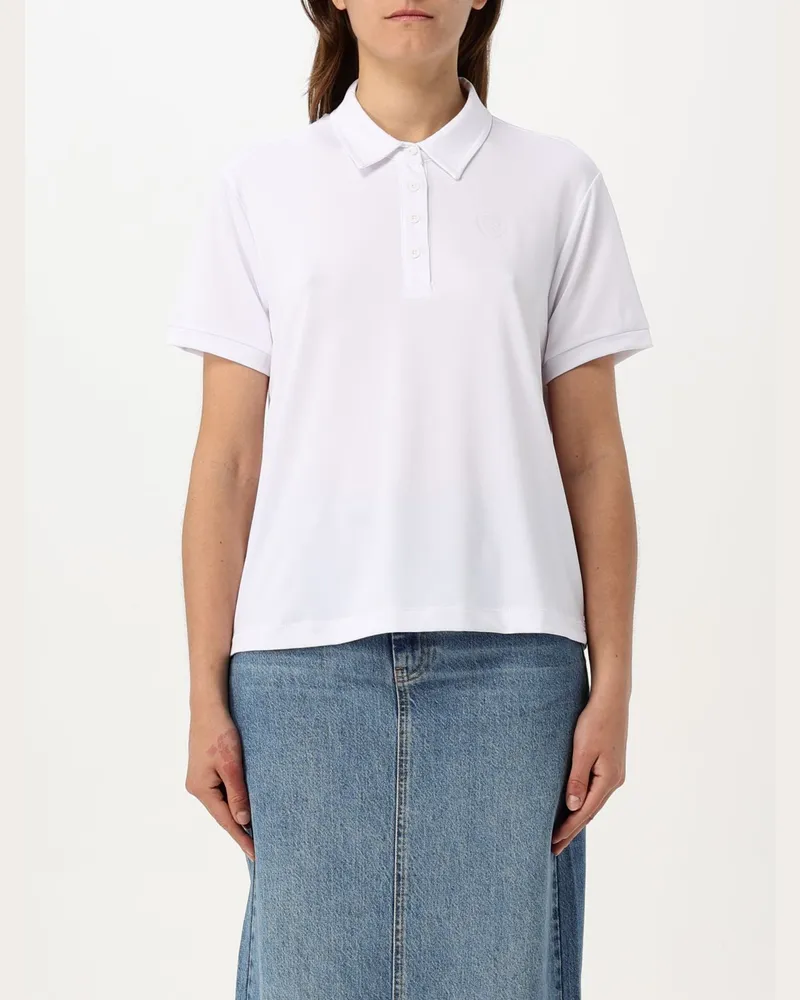 Blauer Polo damen Weiß