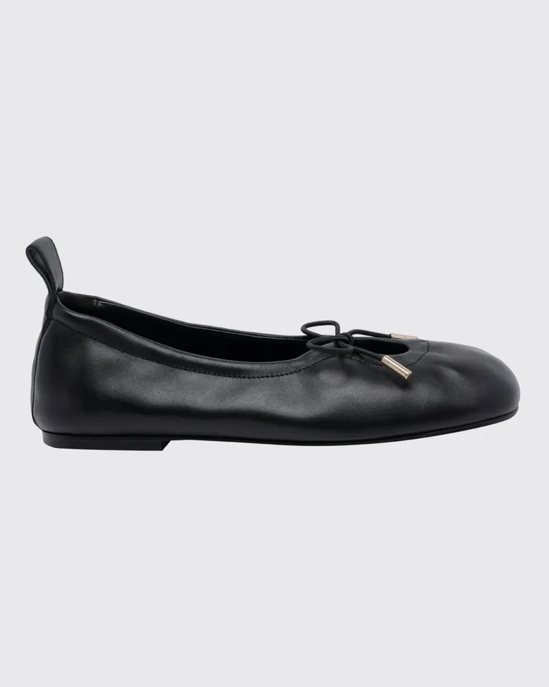 Alohas Rosalind Ballerinas aus Nappaleder mit Schleife und runder Kappe Schwarz